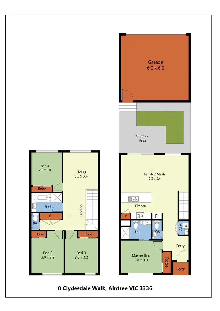 Floorplan of Homely townhouse listing, 8 Clydesdale Walk, Aintree VIC 3336