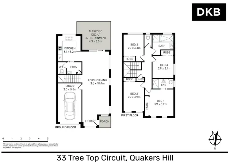 Floorplan of Homely townhouse listing, 33 Tree Top Circuit, Quakers Hill NSW 2763