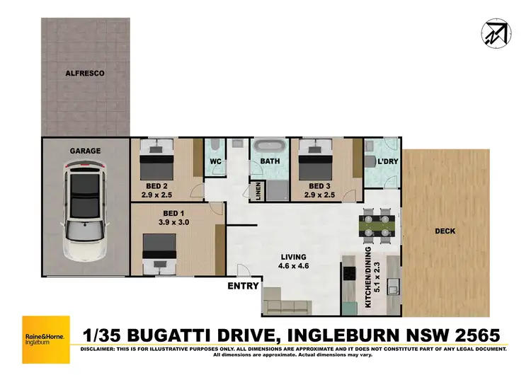 Floorplan of Homely house listing, 1/35 Bugatti Drive, Ingleburn NSW 2565