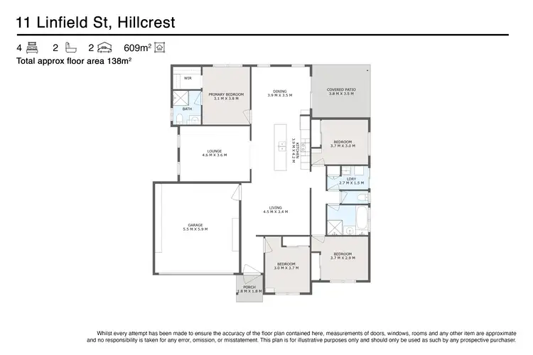 Floorplan of Homely house listing, 11 Linfield Street, Hillcrest QLD 4118