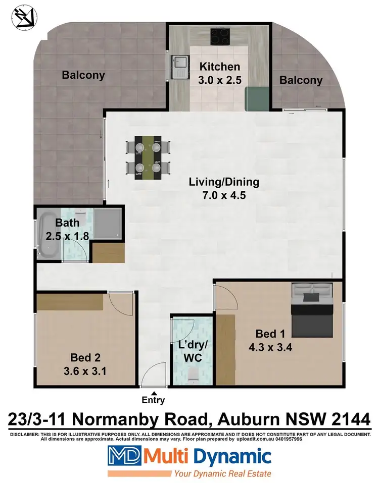 Floorplan of Homely unit listing, 23/3-11 Normanby Road, Auburn NSW 2144