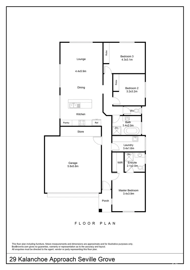 Floorplan of Homely house listing, 29B Kalanchoe Approach, Seville Grove WA 6112