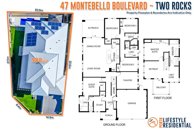 Floorplan of Homely house listing, 47 Montebello Boulevard, Two Rocks WA 6037