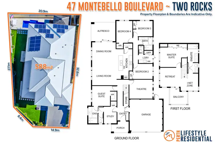 Floorplan of Homely house listing, 47 Montebello Boulevard, Two Rocks WA 6037
