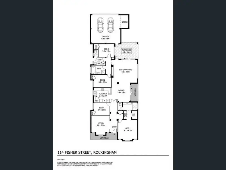 Floorplan of Homely house listing, 114 Fisher Street, Rockingham WA 6168