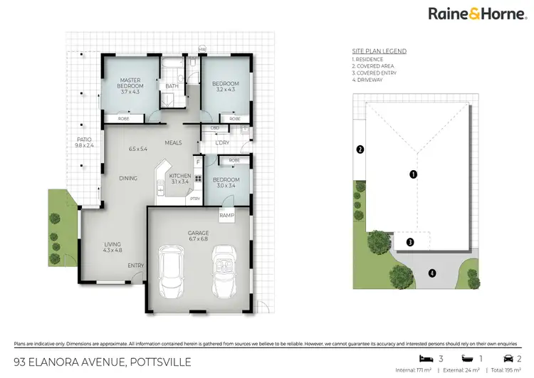 Floorplan of Homely semi-detached listing, 93 Elanora Avenue, Pottsville NSW 2489
