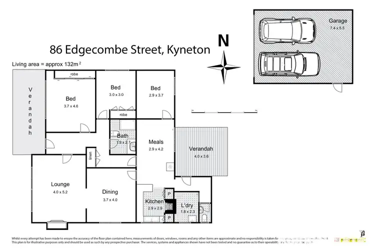 Floorplan of Homely house listing, 86 Edgecombe Street, Kyneton VIC 3444