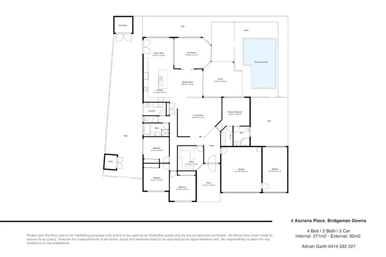Floorplan of Homely house listing, 4 Asciano Place, Bridgeman Downs QLD 4035