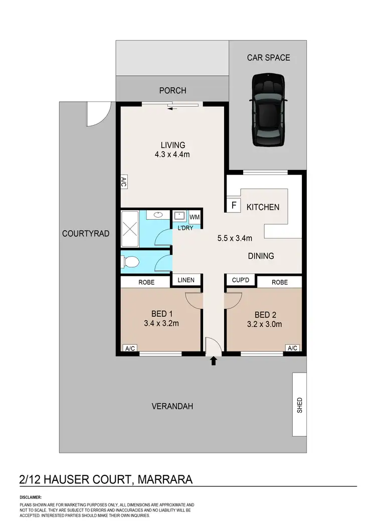 Floorplan of Homely unit listing, 2/12 Hauser Court, Marrara NT 812