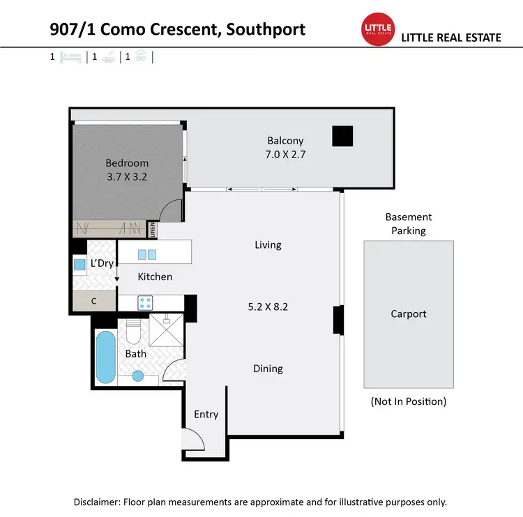 Floorplan of Homely apartment listing, 907/1 Como Crescent, Southport QLD 4215