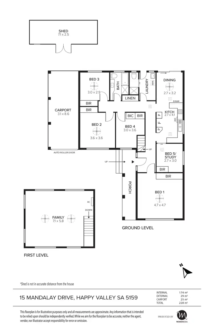 Floorplan of Homely house listing, 15 Mandalay Drive, Happy Valley SA 5159
