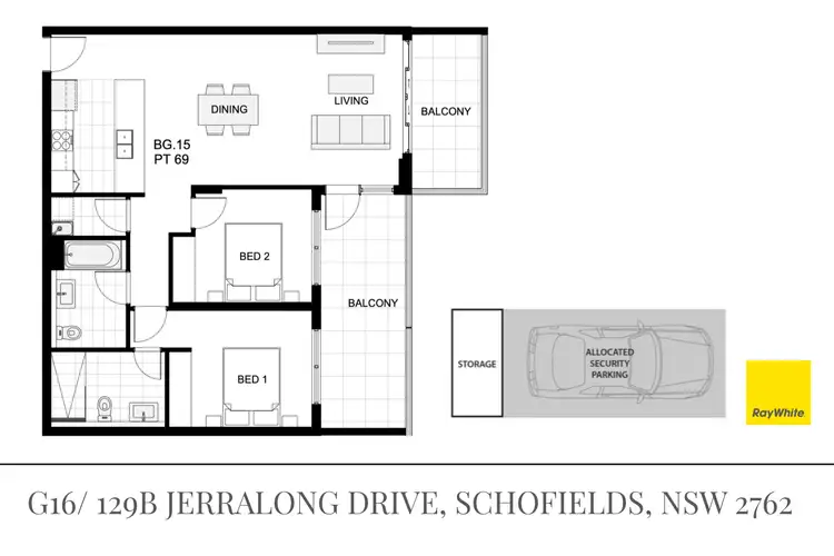 Floorplan of Homely apartment listing, G16/129B Jerralong Drive, Schofields NSW 2762