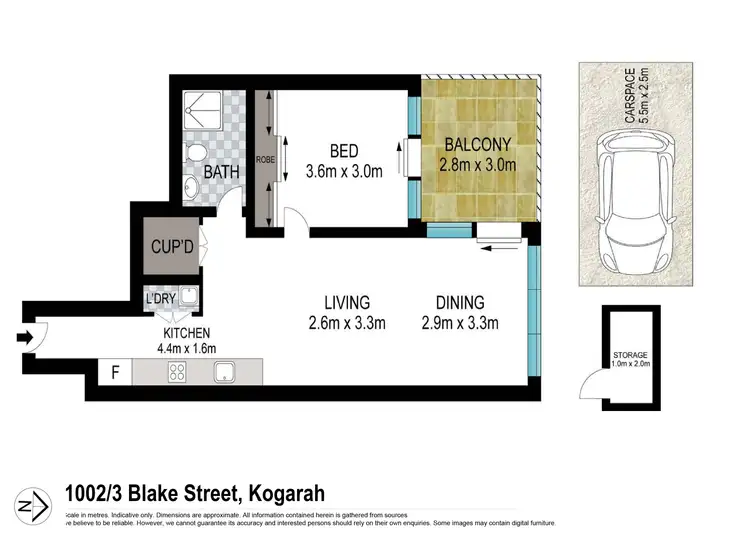 Floorplan of Homely unit listing, 1002/3 Blake Street, Kogarah NSW 2217
