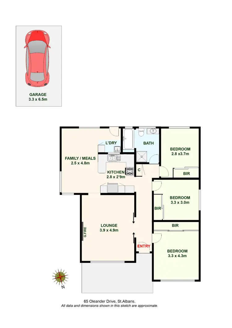 Floorplan of Homely house listing, 65 Oleander Drive, St Albans VIC 3021