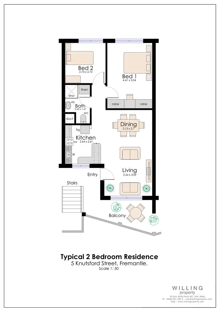 Floorplan of Homely apartment listing, 18/5 Knutsford Street, Fremantle WA 6160