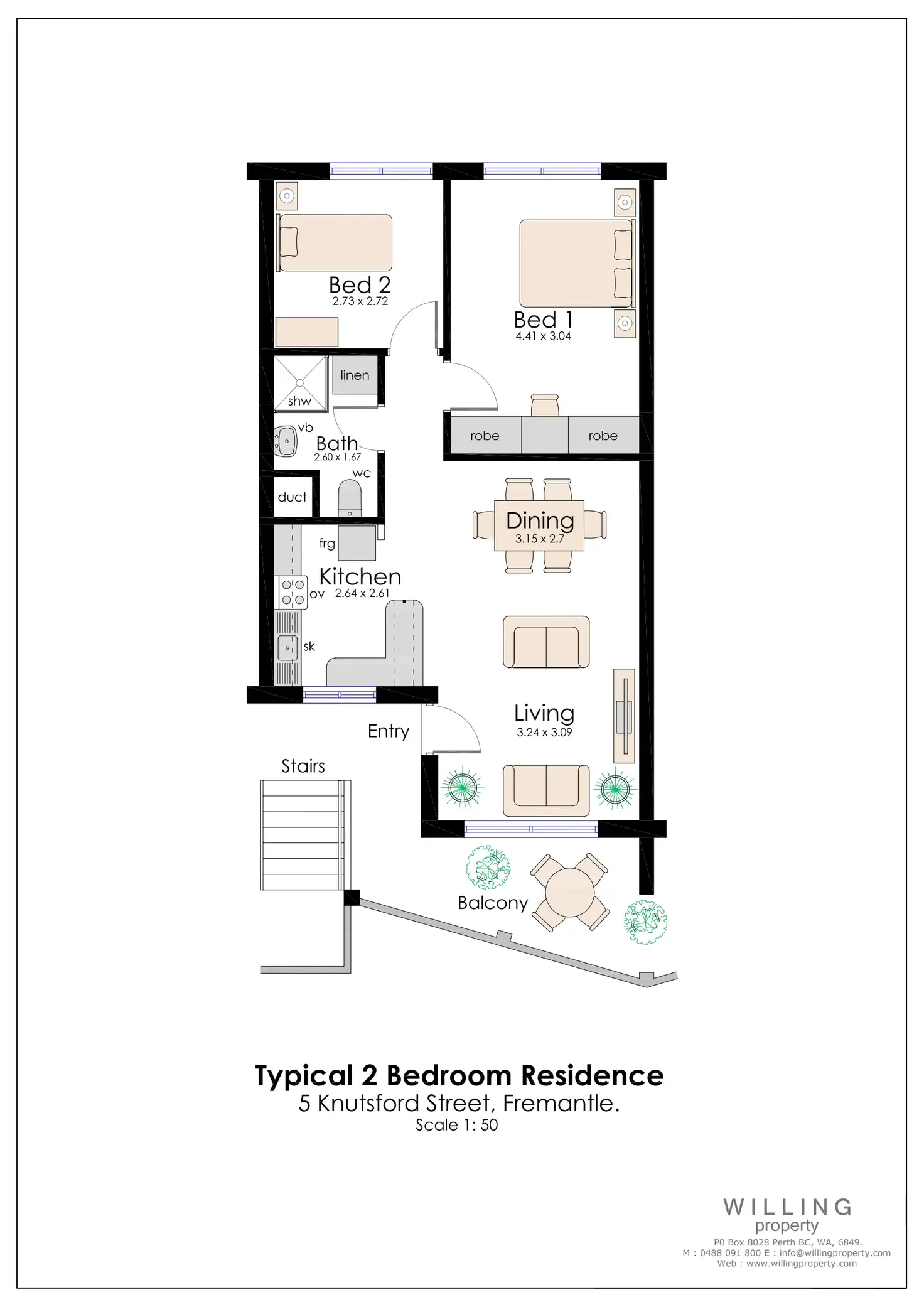 Floorplan of Homely apartment listing, 18/5 Knutsford Street, Fremantle WA 6160