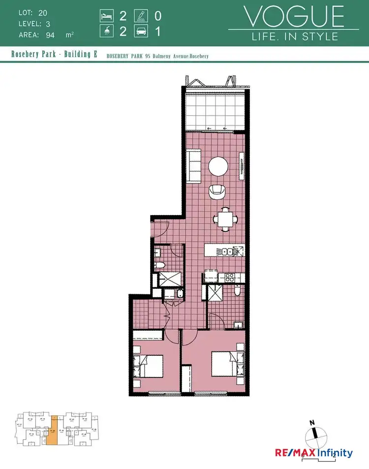 Floorplan of Homely apartment listing, 305/4 Banilung Street, Rosebery NSW 2018