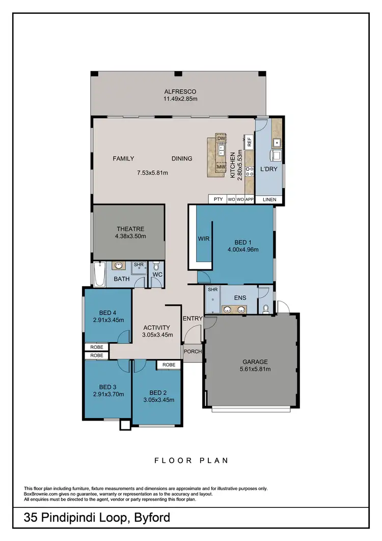 Floorplan of Homely house listing, 35 Pindipindi Loop, Byford WA 6122