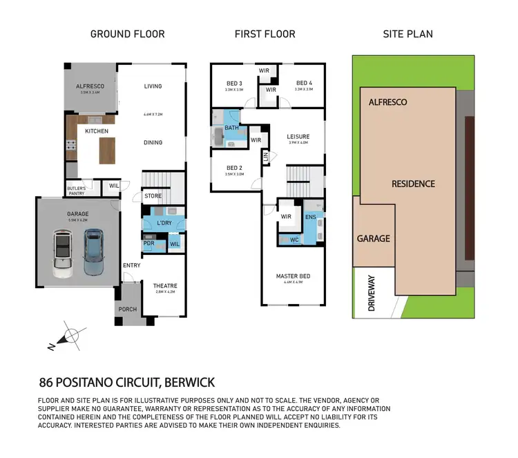 Floorplan of Homely house listing, 86 Positano Circuit, Berwick VIC 3806