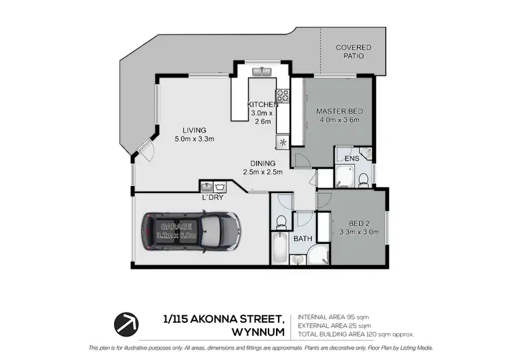 Floorplan of Homely villa listing, 1/115 Akonna Street, Wynnum QLD 4178