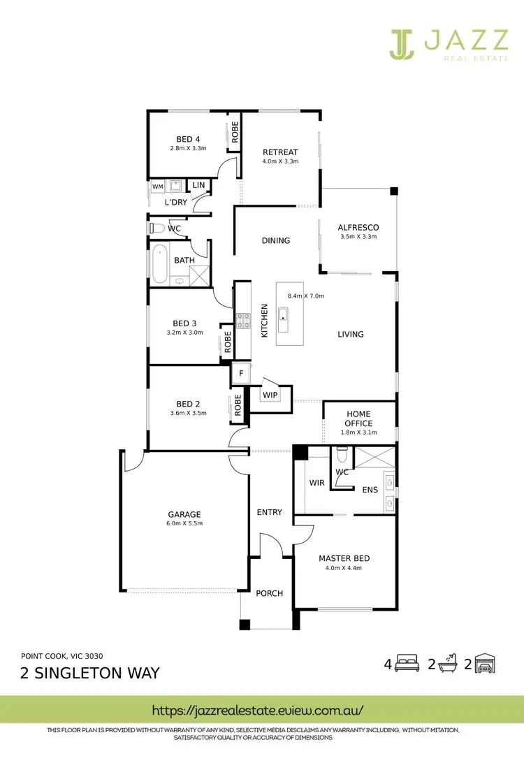 Floorplan of Homely house listing, 2 Singleton Way, Point Cook VIC 3030