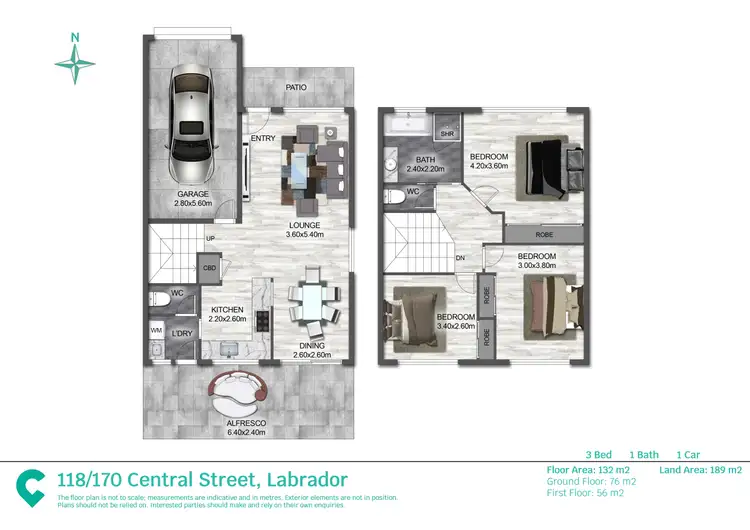 Floorplan of Homely townhouse listing, 118/170 Central Street, Labrador QLD 4215