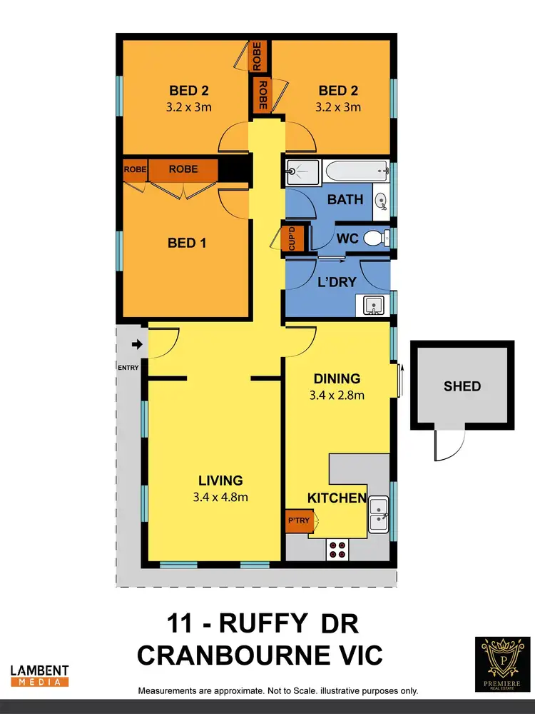 Floorplan of Homely house listing, 11 Ruffy Drive, Cranbourne VIC 3977