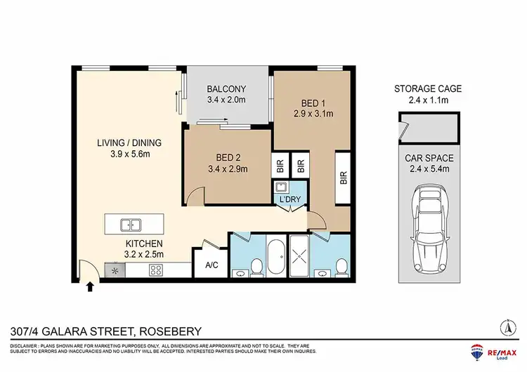 Floorplan of Homely apartment listing, 307/4 Galara St, Rosebery NSW 2018