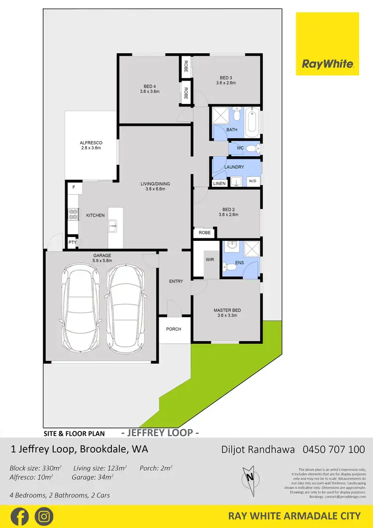 Floorplan of Homely house listing, 1 Jeffrey Loop, Brookdale WA 6112