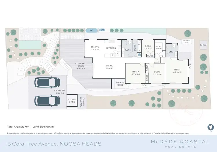 Floorplan of Homely house listing, 15 Coral Tree Avenue, Noosa Heads QLD 4567