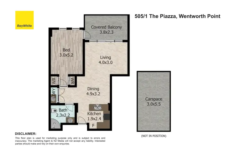 Floorplan of Homely unit listing, 505/1 The Piazza, Wentworth Point NSW 2127