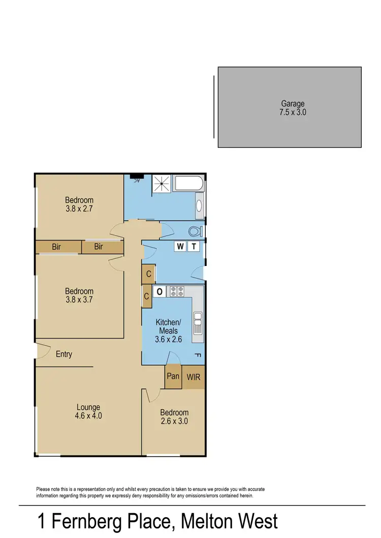 Floorplan of Homely house listing, 1 Fernberg Place, Melton West VIC 3337