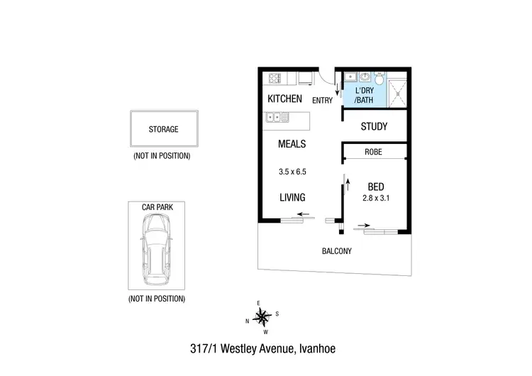 Floorplan of Homely apartment listing, 317/1 Westley Avenue, Ivanhoe VIC 3079