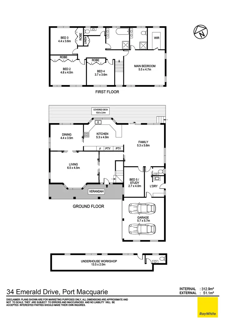 Floorplan of Homely house listing, 34 Emerald Drive, Port Macquarie NSW 2444