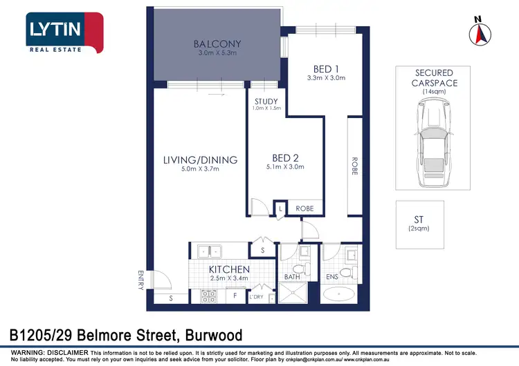 Floorplan of Homely apartment listing, B1205/29 Belmore Street, Burwood NSW 2134