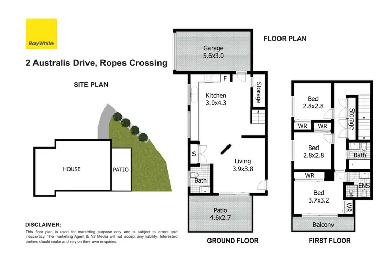 Floorplan of Homely townhouse listing, 2 Australis Drive, Ropes Crossing NSW 2760