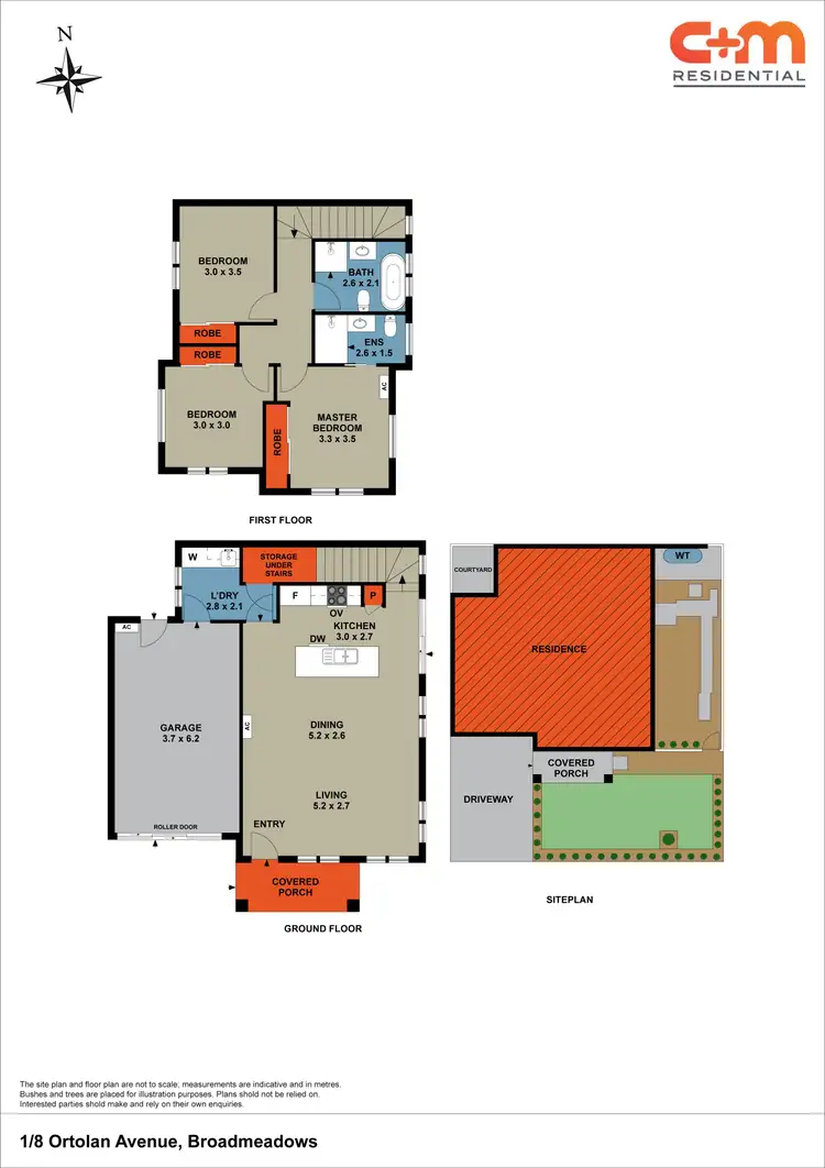 Floorplan of Homely townhouse listing, 1/8 Ortolan Avenue, Broadmeadows VIC 3047