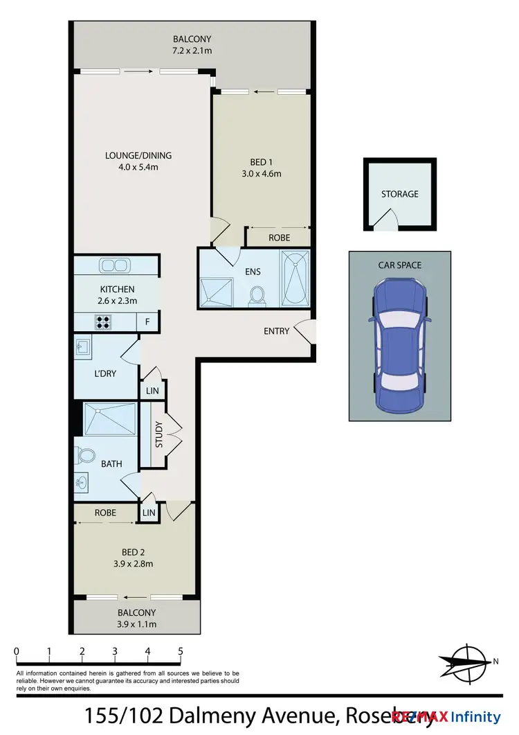 Floorplan of Homely apartment listing, 155/102 DALMENY AVENUE, Rosebery NSW 2018