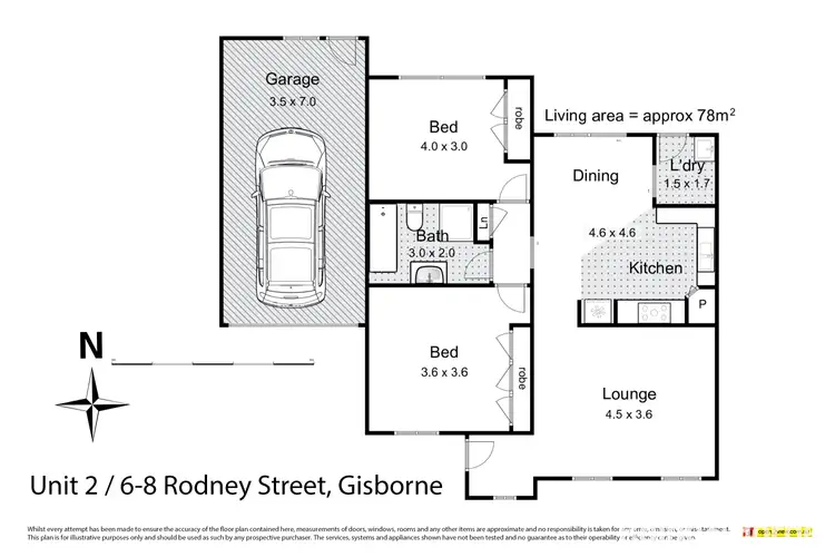 Floorplan of Homely unit listing, 2/6-8 Rodney Street, Gisborne VIC 3437