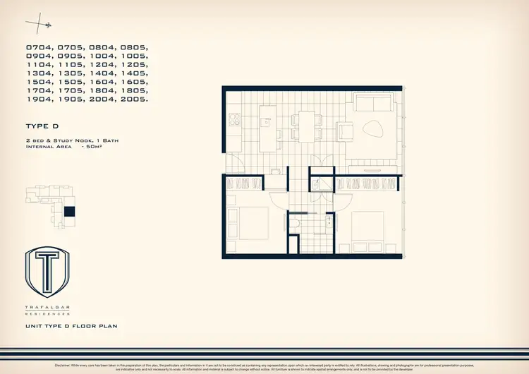 Floorplan of Homely apartment listing, 2005/855 Stanley Street, Woolloongabba QLD 4102