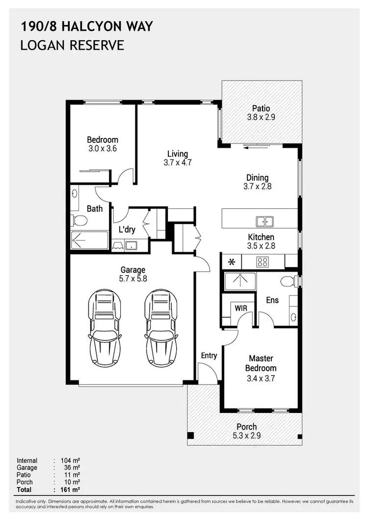 Floorplan of Homely villa listing, 190/8 Halcyon Way, Logan Reserve QLD 4133