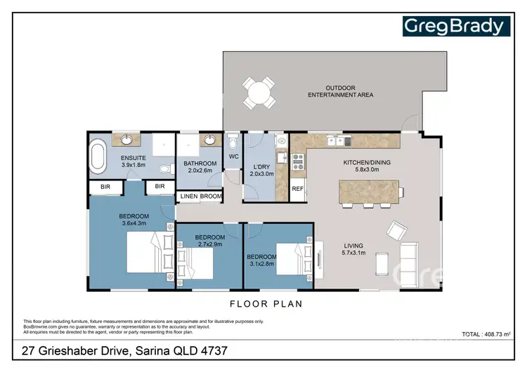 Floorplan of Homely house listing, 27 Grieshaber Drive, Sarina QLD 4737