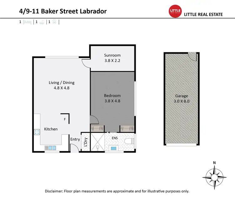Floorplan of Homely apartment listing, 4/9-11 Baker Avenue, Labrador QLD 4215