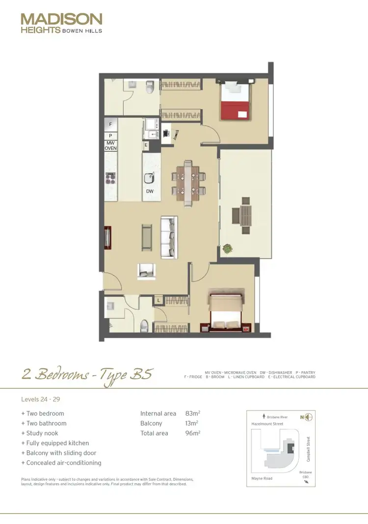 Floorplan of Homely unit listing, 2502/35 Campbell Street, Bowen Hills QLD 4006