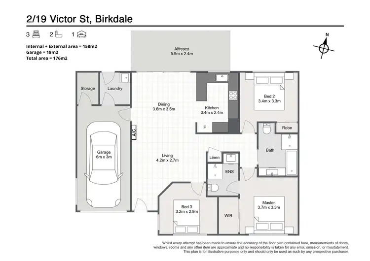 Floorplan of Homely villa listing, 2/19 Victor Street, Birkdale QLD 4159