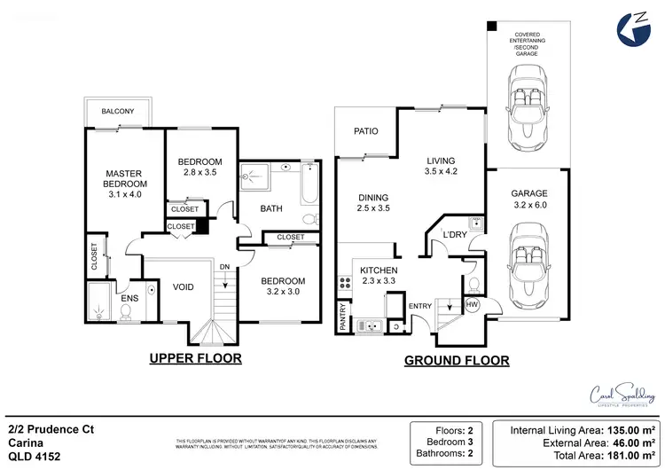 Floorplan of Homely townhouse listing, 2/2 Prudence Court, Carina QLD 4152