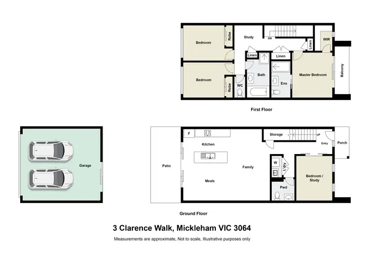 Floorplan of Homely townhouse listing, 3 Clarence Walk, Mickleham VIC 3064