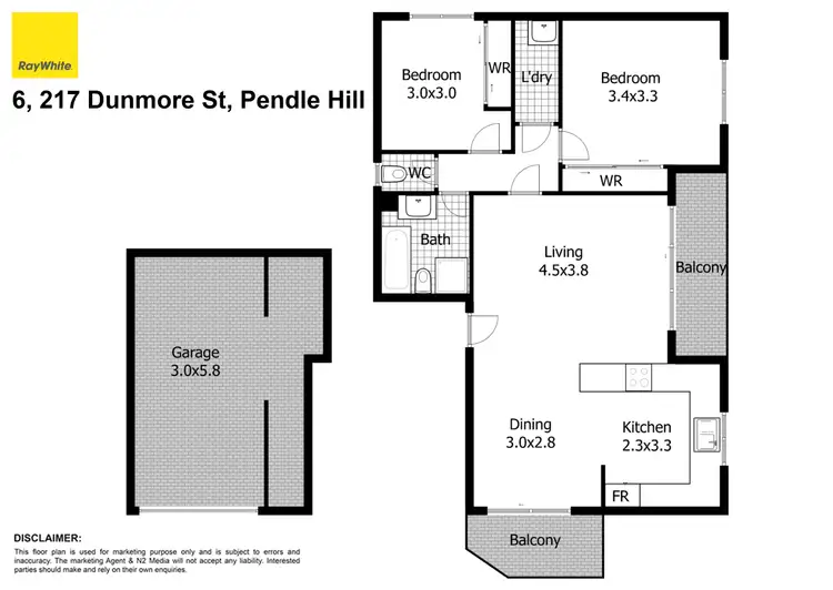 Floorplan of Homely apartment listing, 6/217 Dunmore Street, Pendle Hill NSW 2145
