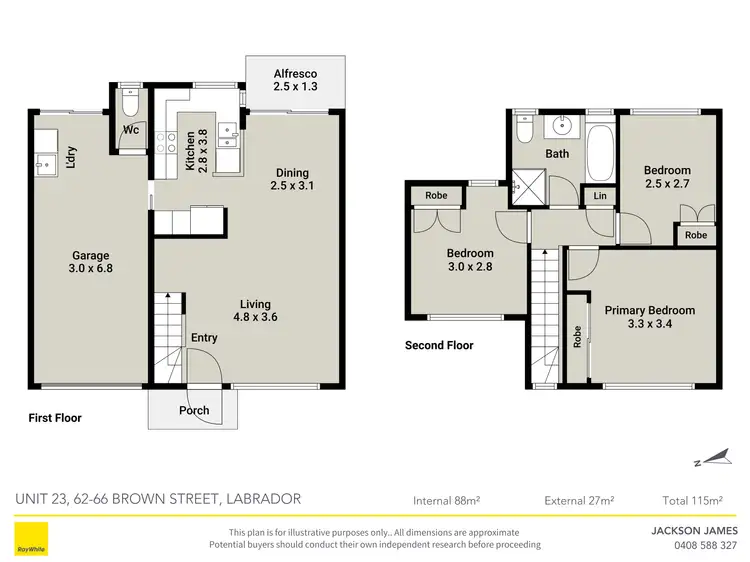 Floorplan of Homely townhouse listing, 23/62-66 Brown Street, Labrador QLD 4215