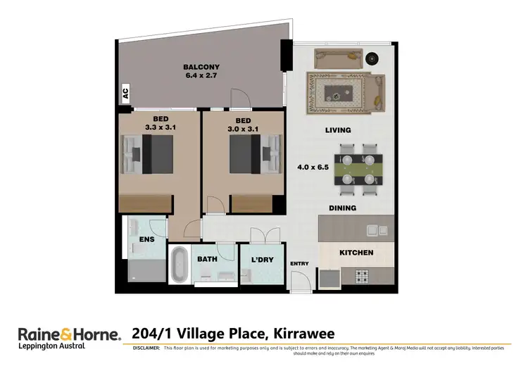 Floorplan of Homely apartment listing, 204/1 Village Place, Kirrawee NSW 2232